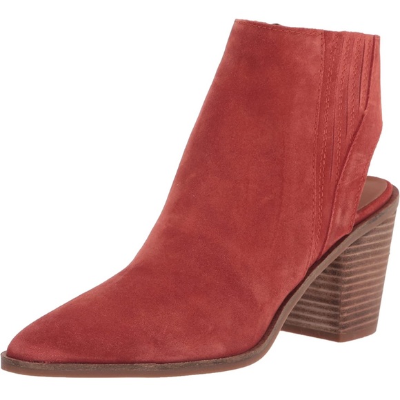 ♥️Size 10 - Lucky Brand Women's Shyna Open Back Block Heel Bootie (Rancho Red) - Picture 8 of 15